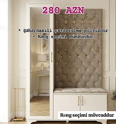 Dəhliz üçün kombinə edilmiş mebel seti - Geniş güzgülü dolab: geyim