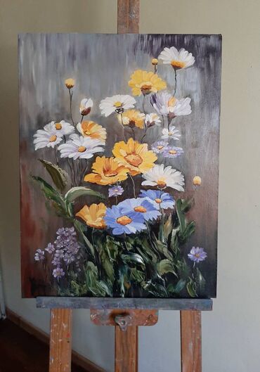 реставрация картин цена: Картины маслом новые. Сентябринки, холст, масло, 60х50, покрыт