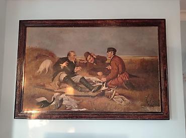 ovçular kolbasa: Yagli boya ile el ile cekilmis resm eseri, 1871-ci ile aiddir — 1