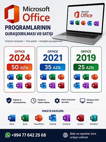 💻 Microsoft Office Proqramlarının Quraşdırılması və Satışı ✅ Office lalafo.az -da 💻 Microsoft Office Proqramlarının Quraşdırılması və Satışı ✅ Office
