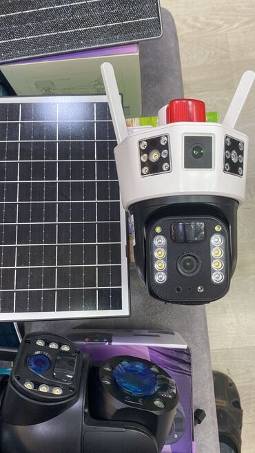 Səs gücləndiriciləri: Simsiz 4G sim kartl Solar ptz 2 kamera 360° 8mp/4K Çöl ṣəraiti ücün
