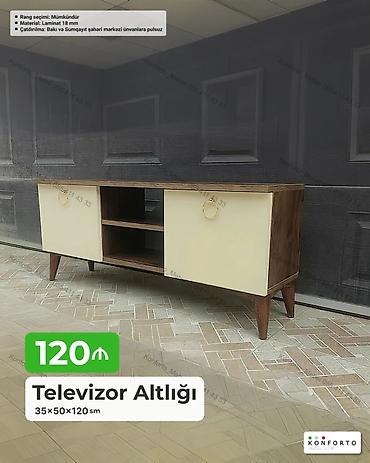 matras alti: Televizor Altlığı – 35×50×120 sm - Material: 18 mm laminat - Rəng — 1