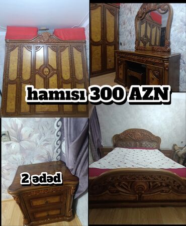 heyet qapi: Двуспальная кровать, 2 тумбы