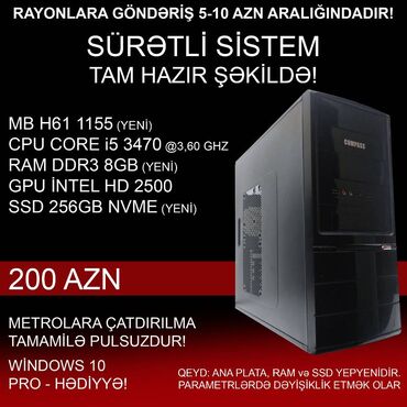 Masaüstü kompüterlər və iş stansiyaları: Masaüstü Kompüterlər “G2030 / CORE i3 / CORE i5” ⭐G2030 / 4GB DDR3 RAM — 6