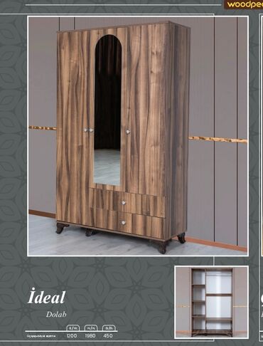 ağdaş mebel: Yeni, Açılan, 3 qapılı Düz dolab, Qarderob, paltar dolabı, Türkiyə
