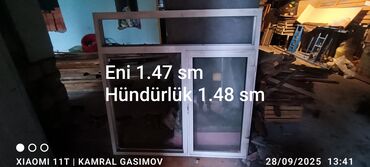 kompozit taxta: Alüminium şüşəli qapı-pəncərə dəstləri 1) Birqat qapılı pəncərə