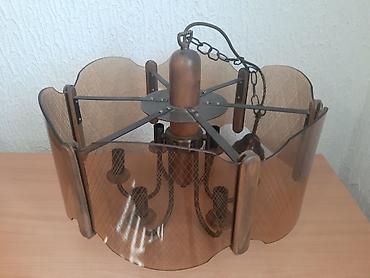 krevetac za bebe 3 u 1: Stari luster mesing, drvo, staklo, 50cm Sirina lustera je 50cm, sa — 1