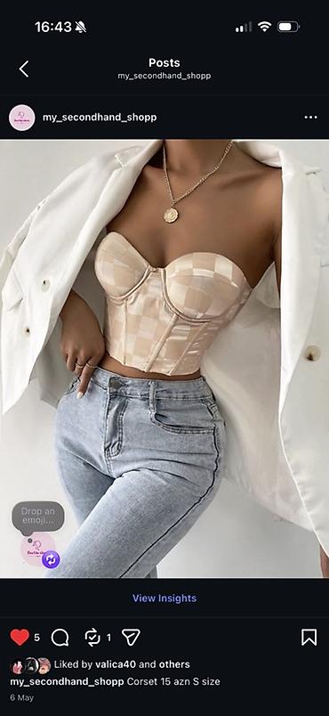 qrija ucun korset: Məhsul: Korse - Rəng: Açıq bej, dama naxışlı parça - Model — 1