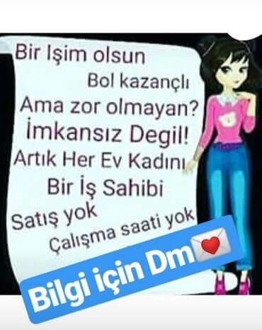 bag evlerinde is: Evdən işləmək imkanı: satış yoxdur, sərt iş saatı yoxdur. Ev xanımları