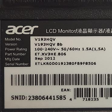Мониторы: Монитор, Acer, Б/у, LCD, 18" - 19" — 4
