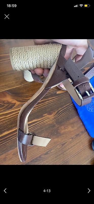 летний обувь: Босоножки, 40, Massimo Dutti, Б/у, цвет - Коричневый, Самовывоз — 4
