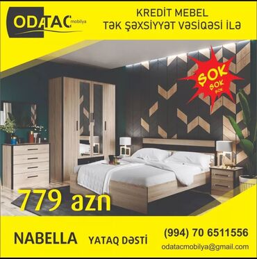 Yataq otağı dəstləri: İkinəfərlik çarpayı, Komod, Dolab, 2 tumba, Rusiya, Yeni — 4