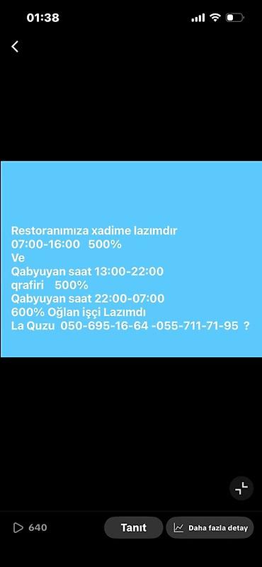 xadime iwleri: Qabyuyan tələb olunur — 1