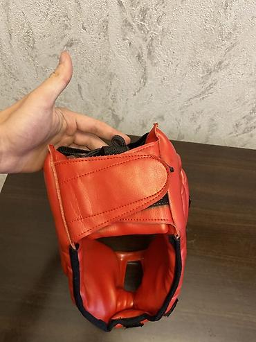 boks kaska: Qırmızı üz qoruyucu kaska – döyüş idmanları üçün - Tam üz və yanaq — 4