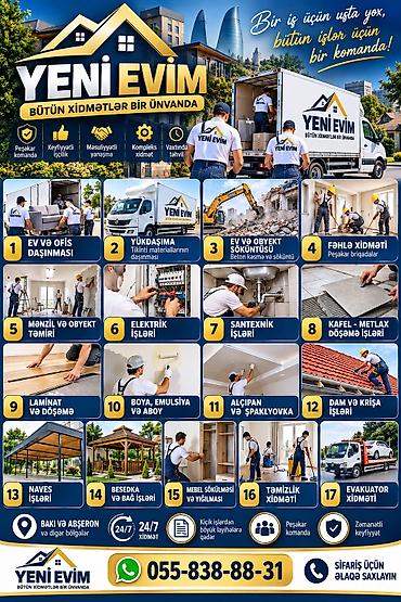 hamam temiri: YENİ EVİM – təmir, tikinti və kompleks usta xidmətləri Xidmət — 1
