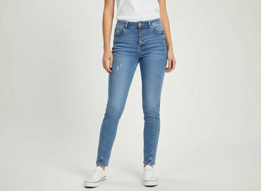 rajstopy z dziurami: Denim, Jeansy damskie, rozmiar S