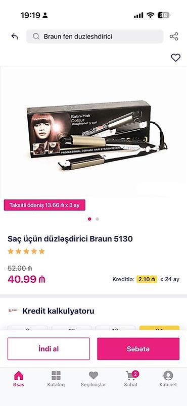 si rejmi: Braun 5130 saç ütüsü – düzləşdirmə və buklə üçün 2‑si 1-də model — 2
