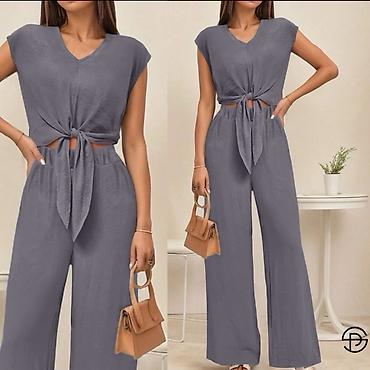 domyos helanke: 🔥Ženski komplet – top i pantalone sa širokim nogavicama
✅2200 din — 4