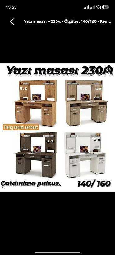 divan olcusu: Yazı masası – funksional iş/studiyə masası - Qiymət: 230₼ - Ölçülər — 1