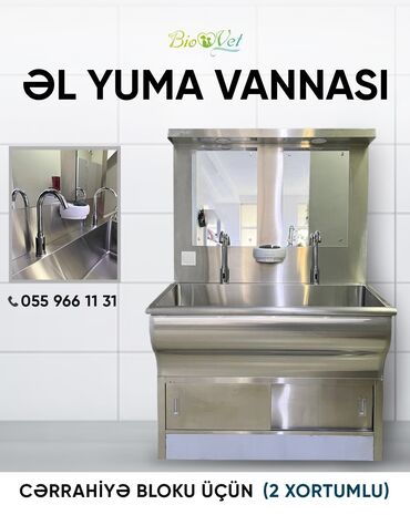 Arıqlama aparatları: Cərrahi yuma vannası — cərrahlar və tibb personalının əməliyyatdan