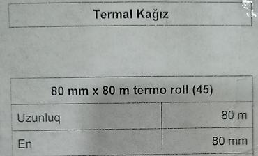 aşdım daşdım gülü: Termal Kağız Rulonları – 80 mm x 80 m (45 mikron) Salam ofisə aid — 3