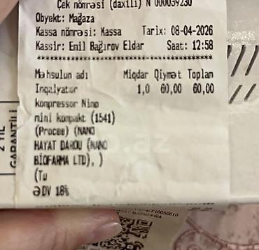 nebulizer: Nimo kompresörlü kompakt mini nebülizator Model: HNK-NBL-MN Yenidir — 4