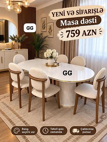 Masa dəsti – yeni və sifarişlə Qiymət: 759 AZN Təsvir: - Zərif
