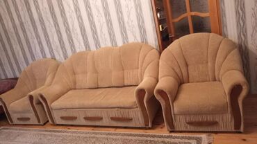 диван и 2 кресла мягкая мебель: Б/у, Диван, 2 кресла