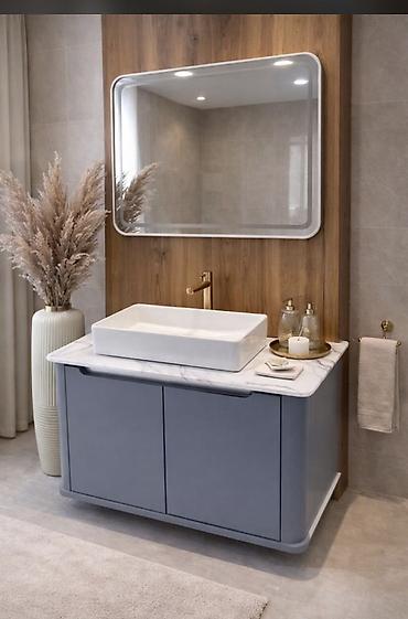 moydadir hamam ucun: Məhsul: Hamam üçün dizayner lavabo mebeli və işıqlı güzgü dəstləri — 4