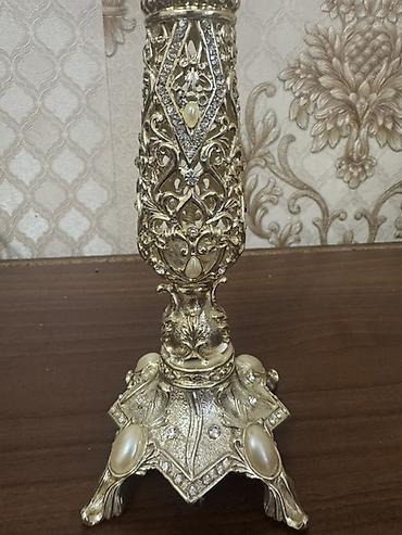 Metal şamdan dəsti - 2 ədəd dekorativ şamdan - Material: ağır metal