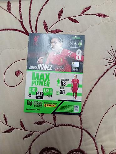 tar: Panini “Top Class” MAX POWER kolleksiya kartı – Darwin Núñez — 2