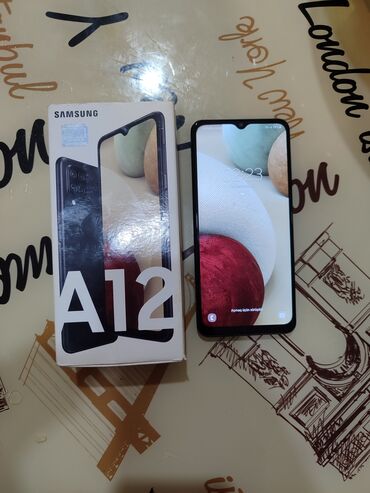 samsunk s8: Samsung Galaxy A12, 64 ГБ, цвет - Черный, Гарантия, Отпечаток пальца, Две SIM карты