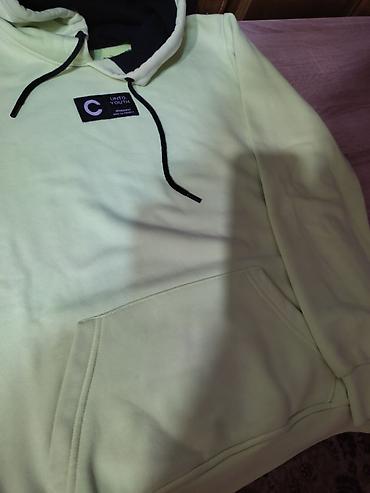 fluo prsluk: Muski duks sa kapuljacom, fluorescentne zelene boje. Velicina 40/L — 3