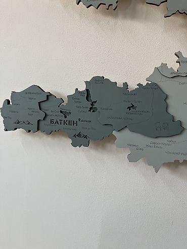 сааттар: Настенная 3D-карта Кыргызстана с подсветкой и часами - Объемная карта — 9
