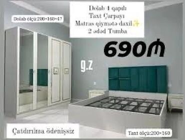 İkinəfərlik çarpayı, Dolab, 2 tumba, Yeni