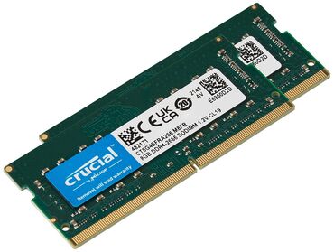 Operativ yaddaş (RAM): Operativ yaddaş (RAM) Crucial, 16 GB, 2666 Mhz, DDR4, Noutbuk üçün, İşlənmiş