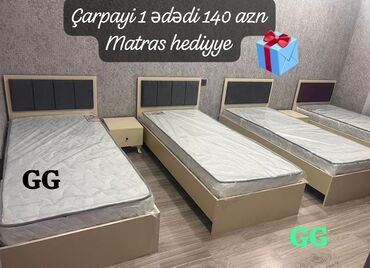 2 mərtəbəli çarpayı: Новый, Односпальная кровать, С матрасом