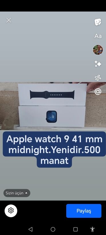 apple watch ikinci el: Yeni, Smart saat, Apple, Аnti-lost, rəng - Göy