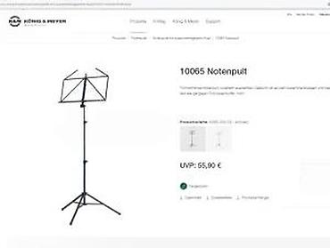 Ostali muzički instrumenti: König & Meyer 10065 – stalak za note - Lagani, sklopivi notni — 10