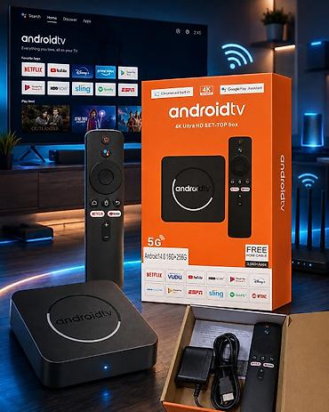 Приставка Android TV 4K Ultra HD (Android 14.0, 16G+256G) - at lalafo.kg Приставка Android TV 4K Ultra HD (Android 14.0, 16G+256G) -