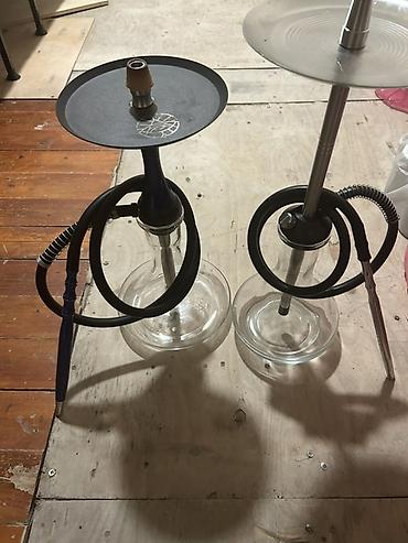 alpha hookah: İki ədəd şisha (hookah) komplekti - Şüşə altlıq: şəffaf, sabit və — 1
