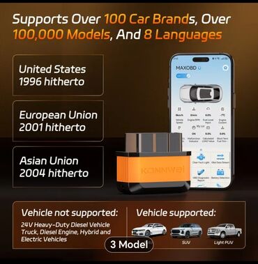 авторазбор бишкек тойота эстима: KONNWEI MAXOBD – Bluetooth 5.2 OBDII diaqnostika adapteri - iOS və