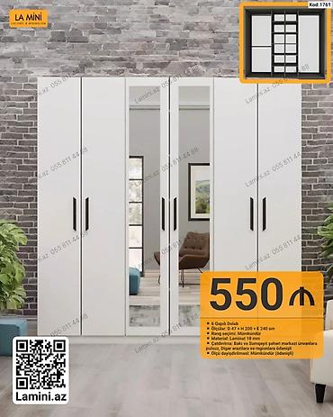 Dolablar: 6 qapılı dolab – La Mini (Kod: 1761) - Ölçülər: Dərinlik 47 sm × — 1