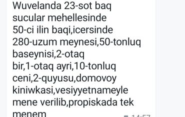 qaxda findiq bagi satilir: Bakı, Şüvəlan qəs., 24 kv. m, 3 otaqlı