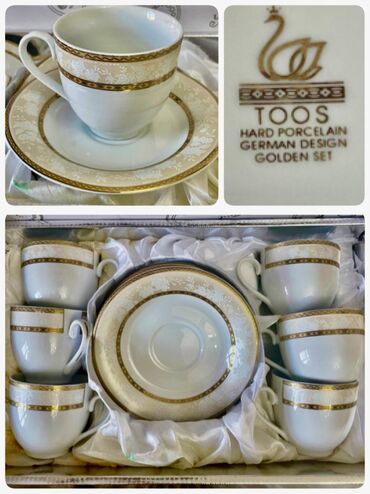 servislər: Çay dəsti, rəng - Ağ, Farfor, Almaniya