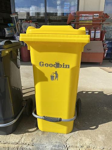 Tullantı qabları: Goodbin təkərli zibil qabı – sarı rəng - Həcm: təxminən 100L — 1