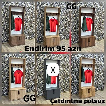 Dəhliz üçün asılqanlı dolab - Model: Üst rəf + 3 ədəd möhkəm asılqan