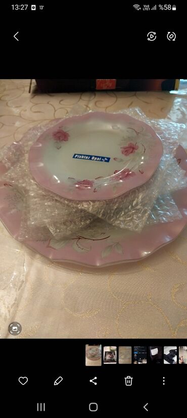 tort aksesuarları instagram: Tort və şiriniyyat qabı, rəng - Çəhrayı, Şüşə