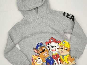 koszula ocieplana z kapturem: Sweatshirt, Sinsay, 7 years, 116-122 cm, condition - Perfect