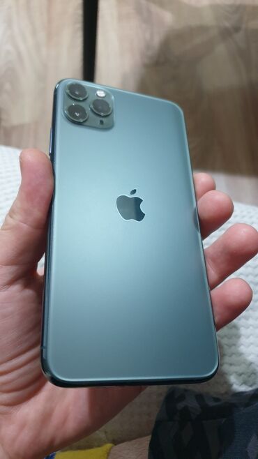 Apple iPhone: IPhone 11 Pro Max, Б/у, 256 ГБ, Зеленый, Защитное стекло, Чехол, 77 %
